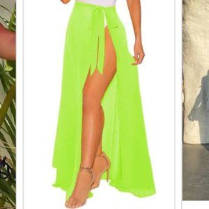 Neon swimsuit cover up skirt